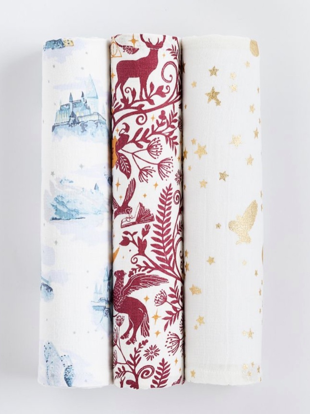 Harry Potter Pottery Barn Kids Muslin Swaddle Blankets, Set of 3